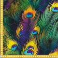 Tkanina wodoodporna drukowana pikowana - Pawie pióra