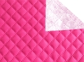 Tkanina wodoodporna pikowana karo - różowa (FUKSJA) [0,5mb]