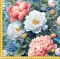 Tkanina Piwonie duże bukiety