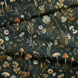 Łąka grzyby polne kwiaty 