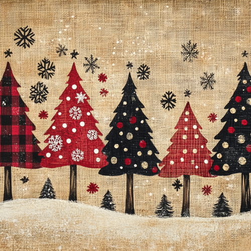 Panel poduszkowy świąteczny Choinki 04