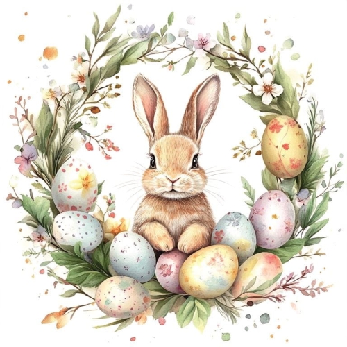 Zajączek wianek - panel poduszkowy