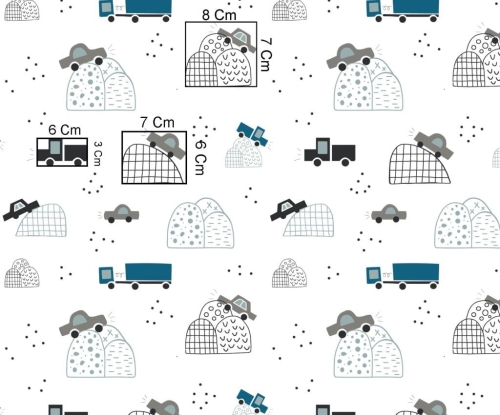 Samochody - tkanina bawełniana