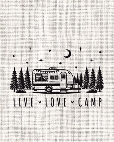 Camping - panel - tkanina na torbę