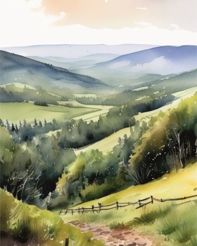 Góry - panel - tkanina na torbę