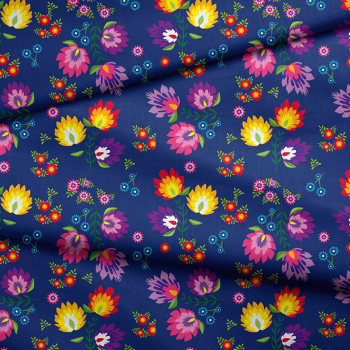 Folk łowicki niebieski