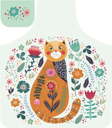 Kot / miętowy - panel na fartuch