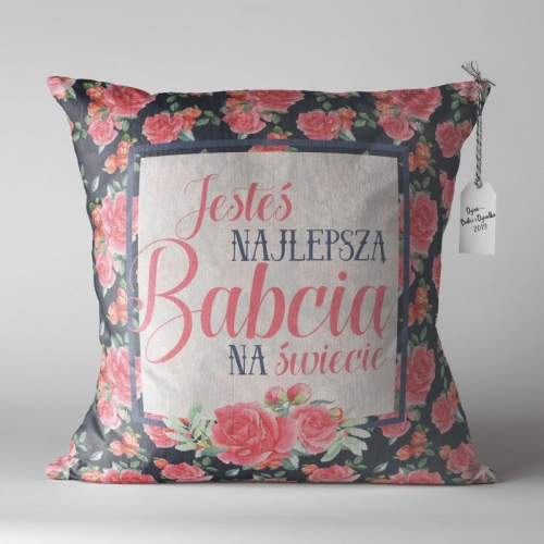 Jesteś najlepszą Babcią na świecie ciemna - panel poduszkowy z weluru