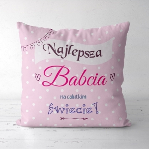 Najlepsza Babcia na calutkim świecie - panel poduszkowy z weluru