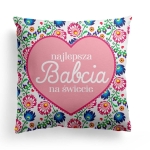 Najlepsza Babcia folk biały - panel poduszkowy 