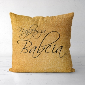 Najlepsza Babcia / złoto - panel poduszkowy z weluru