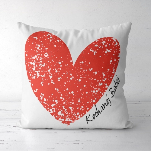 Kochanej Babci / serce - panel poduszkowy z weluru