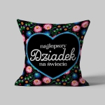 Najlepszy Dziadek folk kolor - panel poduszkowy z welluru