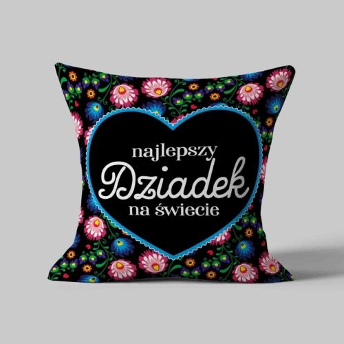 Najlepszy Dziadek folk kolor - panel poduszkowy z welluru