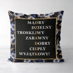 Dziadek z krzyżówką - panel poduszkowy z weluru