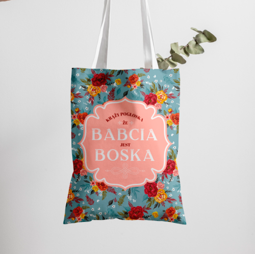 Panel - tkanina na torbę Krąży pogłoska że Babcia jest boska