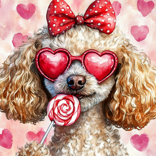 Pudel piesek - panel poduszkowy