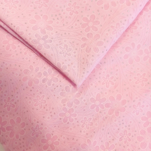 Popelina w kwiatuszki z brokatem 0,5m