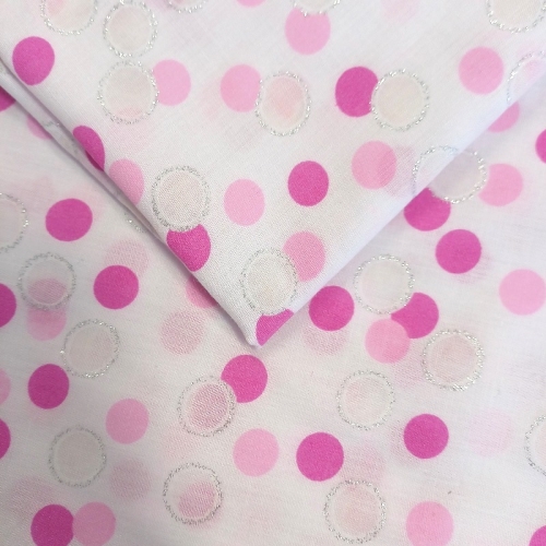 Popelina w kropki z brokatem 0,5m