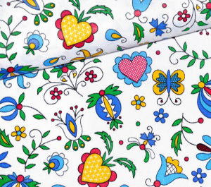 Tkanina bawełniana Folk kaszubski 0,5m