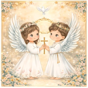 Panel poduszkowy I Komunia Św. / Anioły