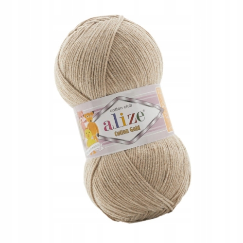 Włóczka Alize Cotton Gold CIEMNY BEŻOWY 936 Bawełna Akryl 100g 330m