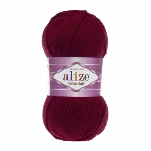 Włóczka Alize Cotton Gold BORDOWA 57 Bawełna Akryl 100g 330m