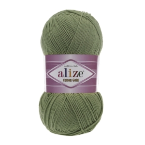 Włóczka Alize Cotton Gold KHAKI WOJSKOWE 485 Bawełna Akryl 100g 330m