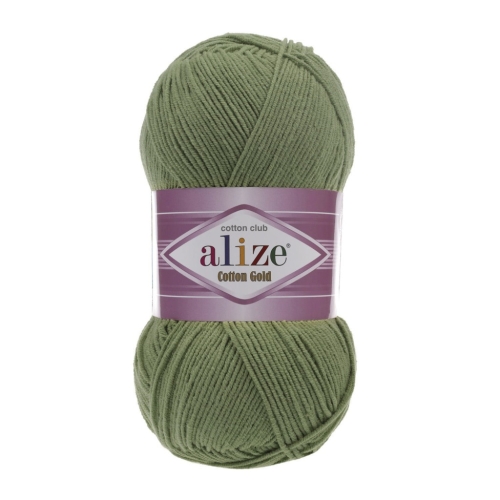 Włóczka Alize Cotton Gold KHAKI WOJSKOWE 485 Bawełna Akryl 100g 330m