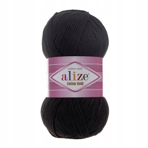 Włóczka Alize Cotton Gold CZARNA 60 Bawełna Akryl 100g 330m