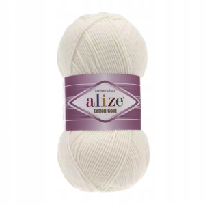 Włóczka Alize Cotton Gold KREMOWA 62 Bawełna Akryl 100g 330