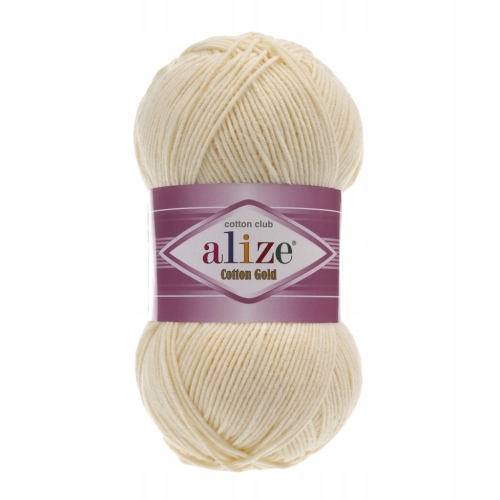 Włóczka Alize Cotton Gold KREMOWA 01 Bawełna Akryl 100g 330