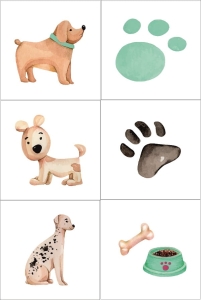 Zestaw paneli na kostkę sensoryczną Pieski 28x42cm