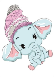 Panel maskotkowy Słonik w czapce słoń