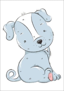 Panel maskotkowy Piesek niebieski