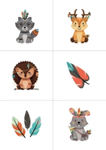 Zestaw paneli na kostkę sensoryczną Boho Zwierzaki 28x42cm 