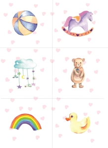 Zestaw paneli na kostkę sensoryczną Zabawki wersja dziewczęca 28x42cm  