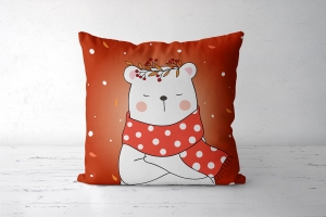Panel poduszkowy Miś w szaliku Czerwony