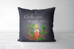 Panel poduszkowy świąteczny Cicha noc szara