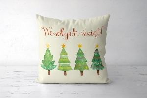 Panel poduszkowy Choinki, Wesołych Świąt