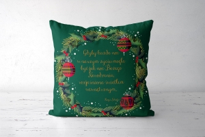 Panel poduszkowy świąteczny Sentencja  wieniec