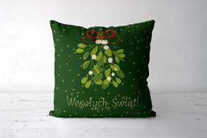 Panel poduszkowy świąteczny Jemioła Wesołych Świąt