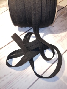 Lamówka bawełniana 18mm - Czarna, zaprasowana