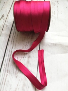 Lamówka atłasowa 18mm - Amarantowa zaprasowana 