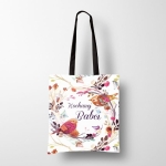 Panel - tkanina na torbę Kochanej Babci - ptaszki