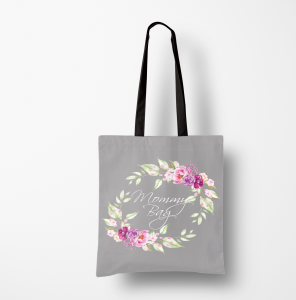 Panel Mommy Bag kwiaty na szarym