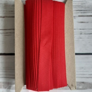 Lamówka bawełniana 18mm - Czerwona zaprasowana 