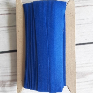 Lamówka bawełniana 18mm - NIebieska chabrowa zaprasowana 