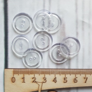 Guzik pościelowy plastikowy transparentny 19mm