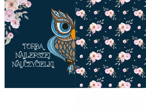 " Torba najlepszej nauczycielki " - panel na torbę dla nauczycielki